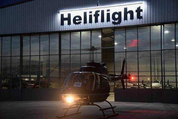 Heliflight Helicopter at Night